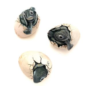 Turtle Egg Hatching Sculpture (set of 3)